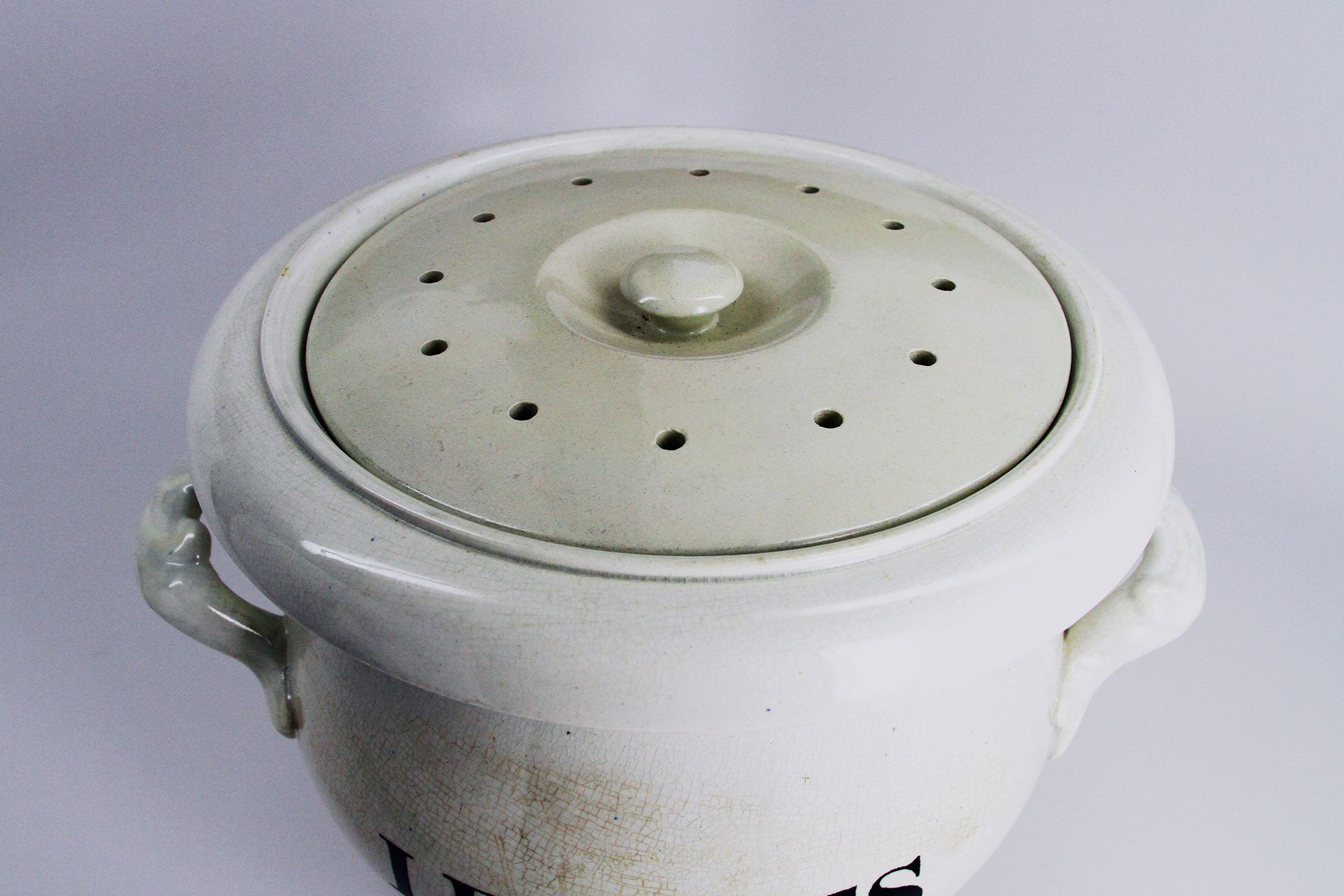 ANTIQUE WHITE PORCELAIN MEDICAL LEECH JAR CIRCA MID TO LATE 1800S ...