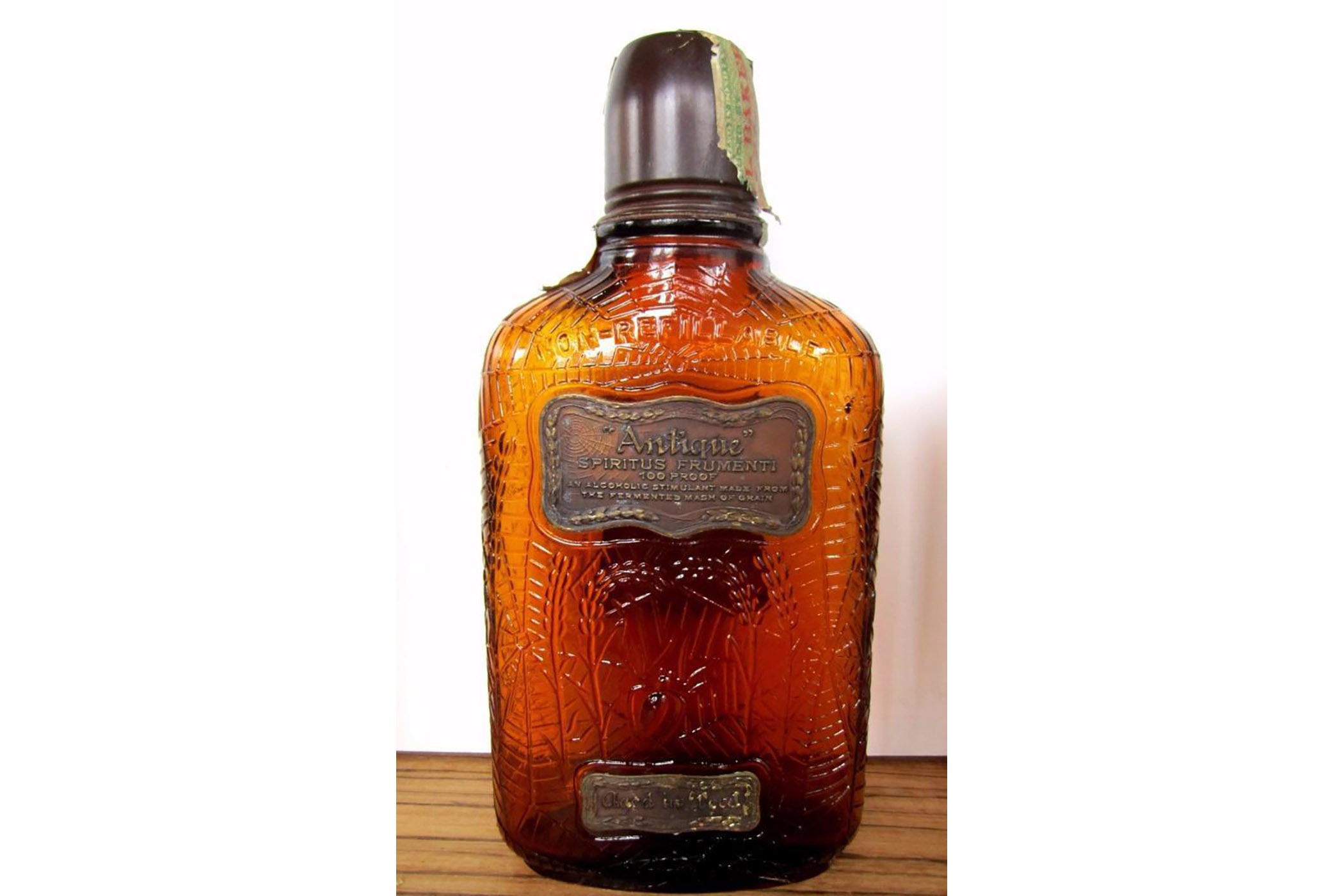 PROHIBITION PRESCRIPTION WHISKEY AMBER BROWN PINT GLASS SPIDER BOTTLE OLD KY PHARMACY DOCTOR BAR 